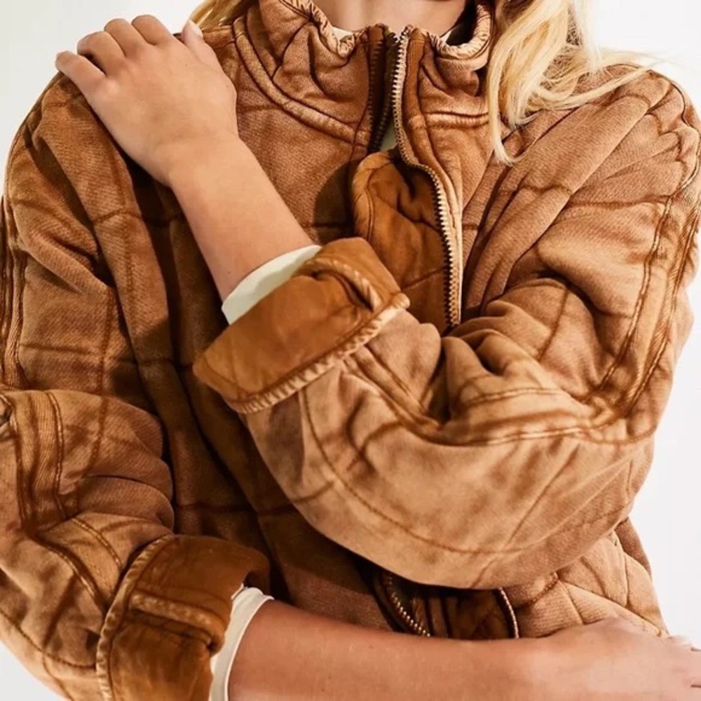 Free People Dolman Quilted jacket toasted coconut colour